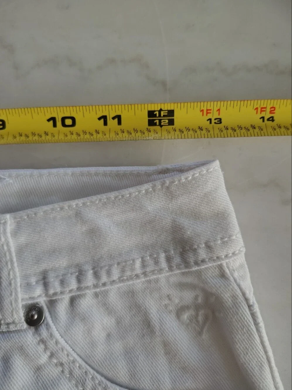 Justice 100% Cotton White Denim Distressed Fringe Shorts Size 14 Slim Girls